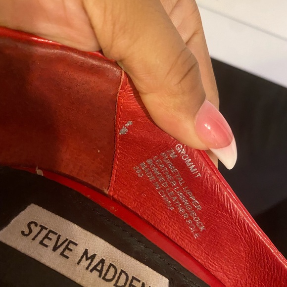 Steve Madden Red Heels with silver embellishments - Picture 3 of 6